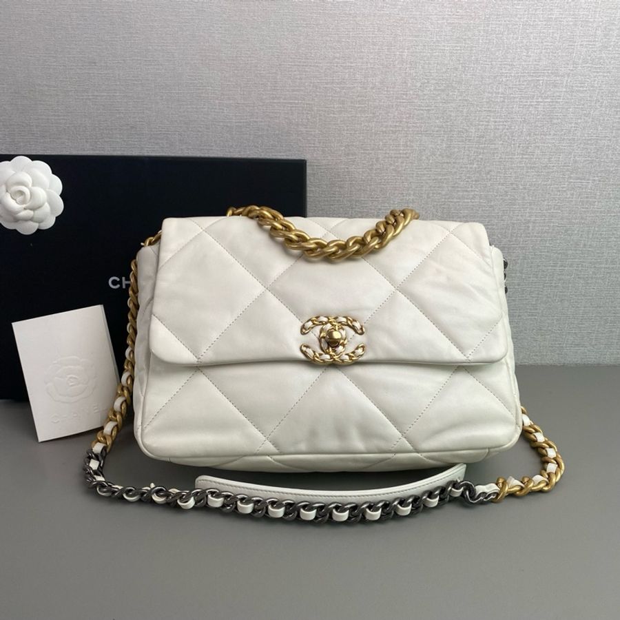 香奈兒 23s白金羊皮19Bag 中號 仙氣十足 最美19❤️-2