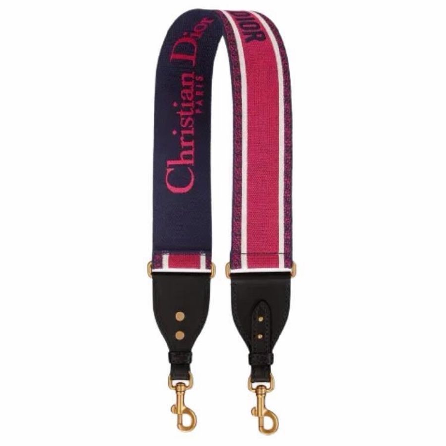 Christian Dior Paris 迪奧 CD 粉 刺繡 背帶 肩背帶 斜背帶 側背帶 寬背帶 粗背帶-0