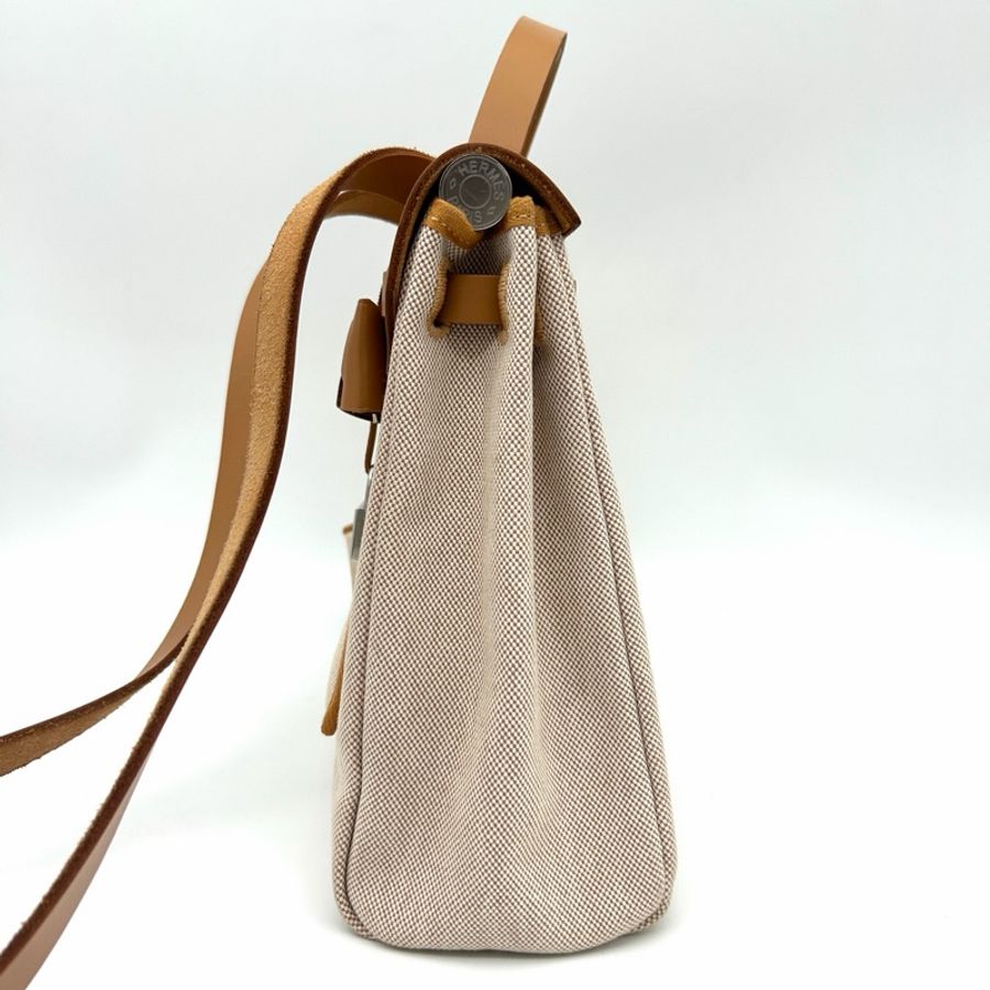 「JL精品代購」hermes herbag31塗鴉款 帆布拼皮2way-4