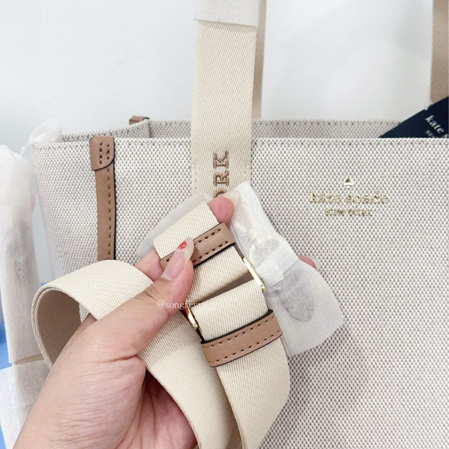 Kate Spade|KS 帆布拼色 紙袋包 蝙蝠包-4