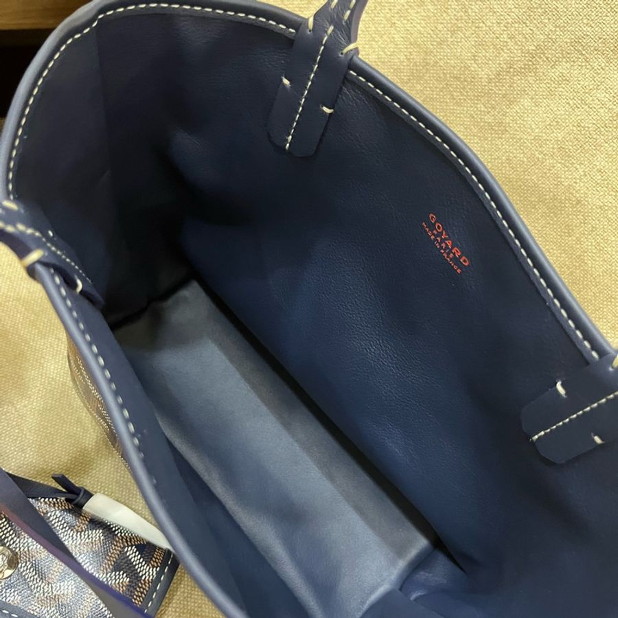 （全新） GOYARD ANJOU MINI BAG mini tote NAVY BLUE-3