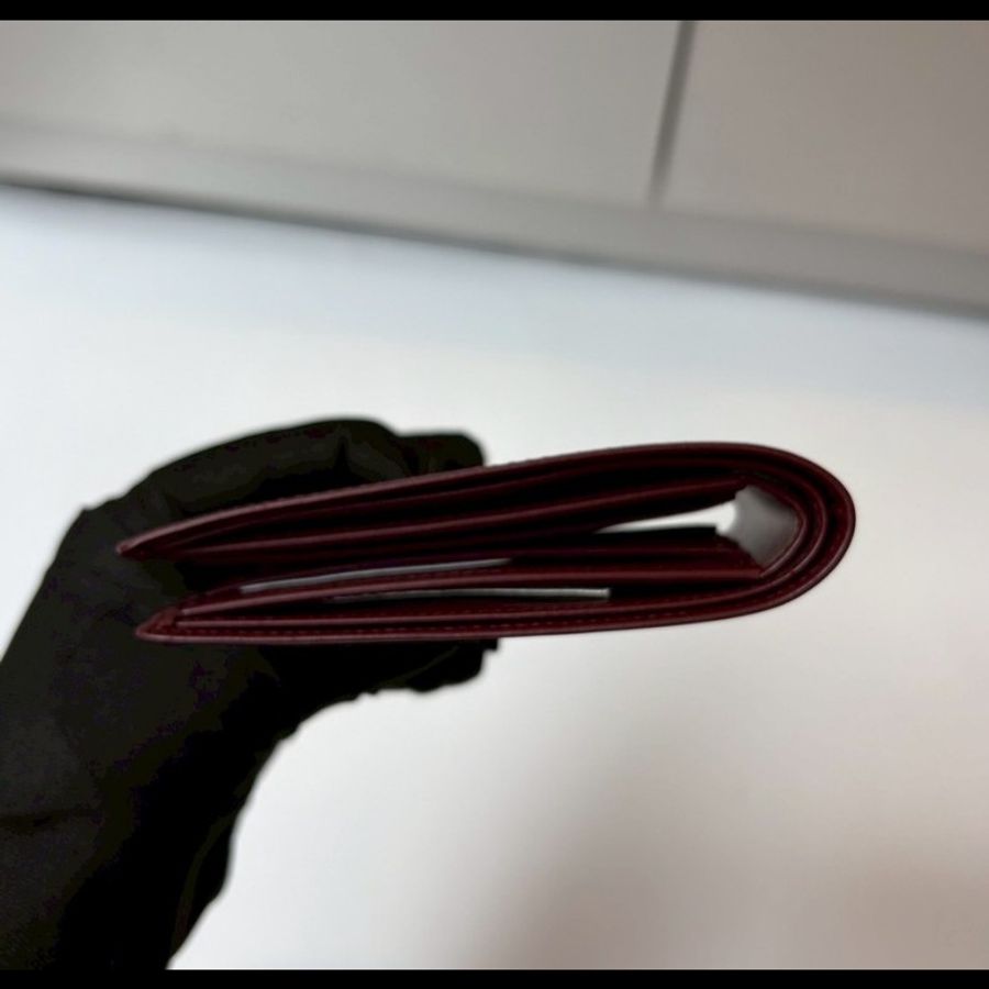 Cartier 酒紅皮革短夾-10