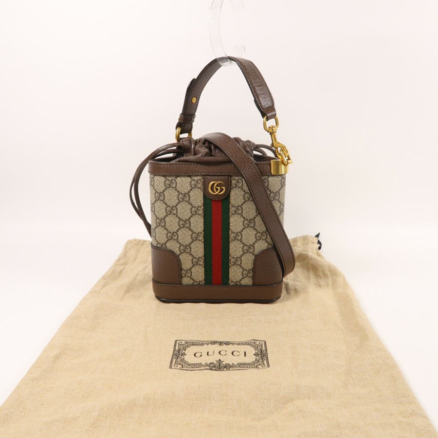 GUCCI 塗層帆布Ophidia Bucket Bag金扣手挽肩背兩用袋-9