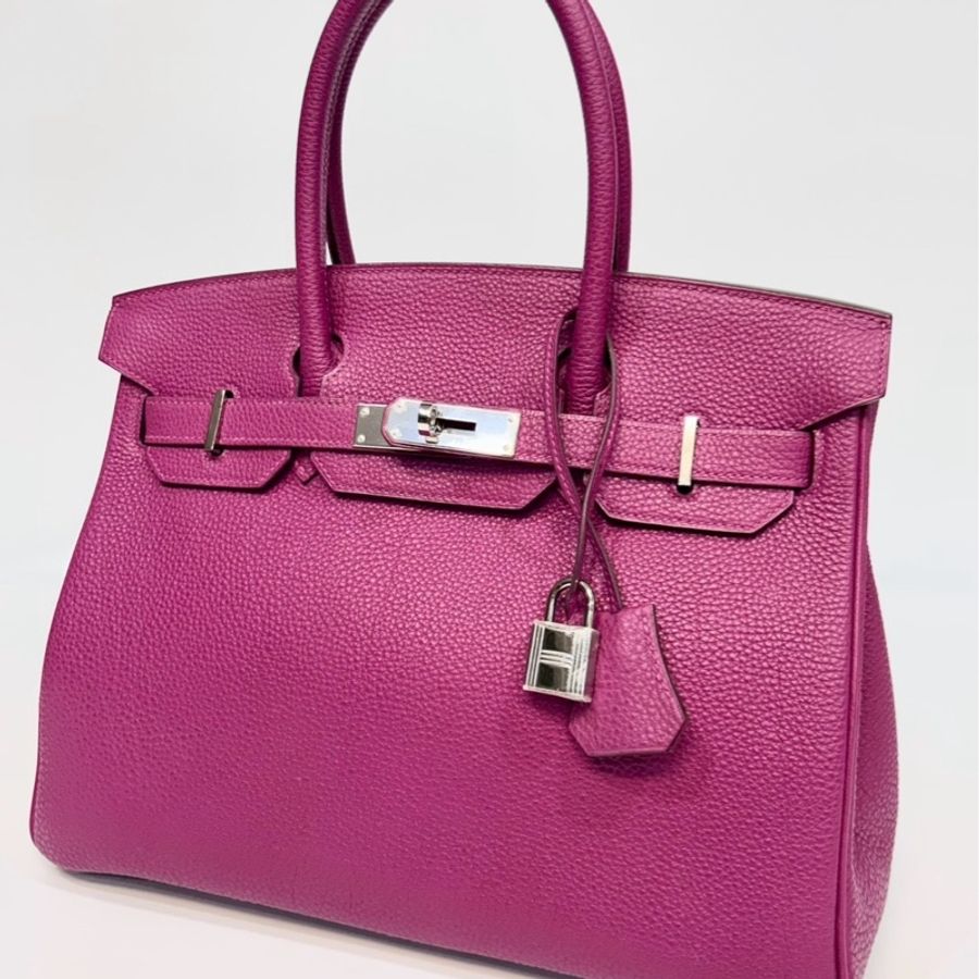 HERMES k5托斯卡紫TOGO皮銀釦birkin30-7