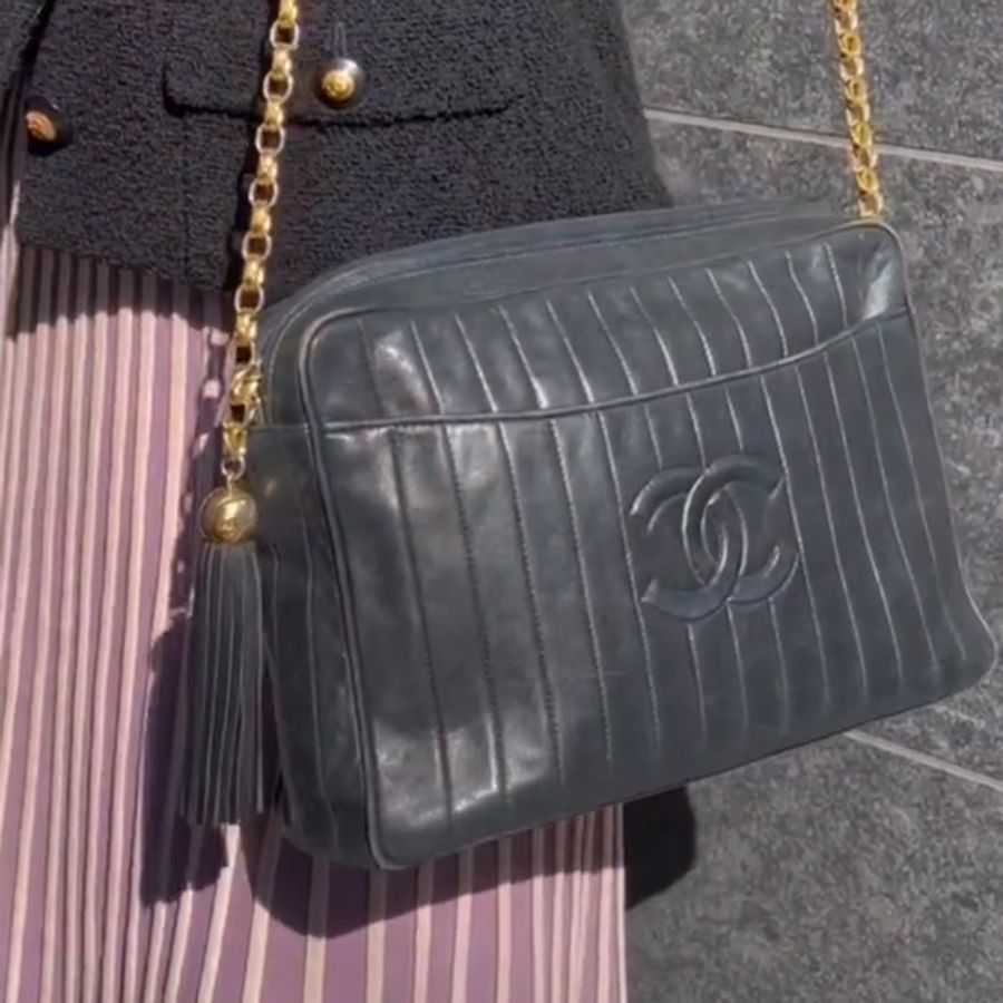🌷Chanel 香奈兒小羊皮金球流蘇包|經典花紋✦fufu style 精品✦ 氣質款|-2