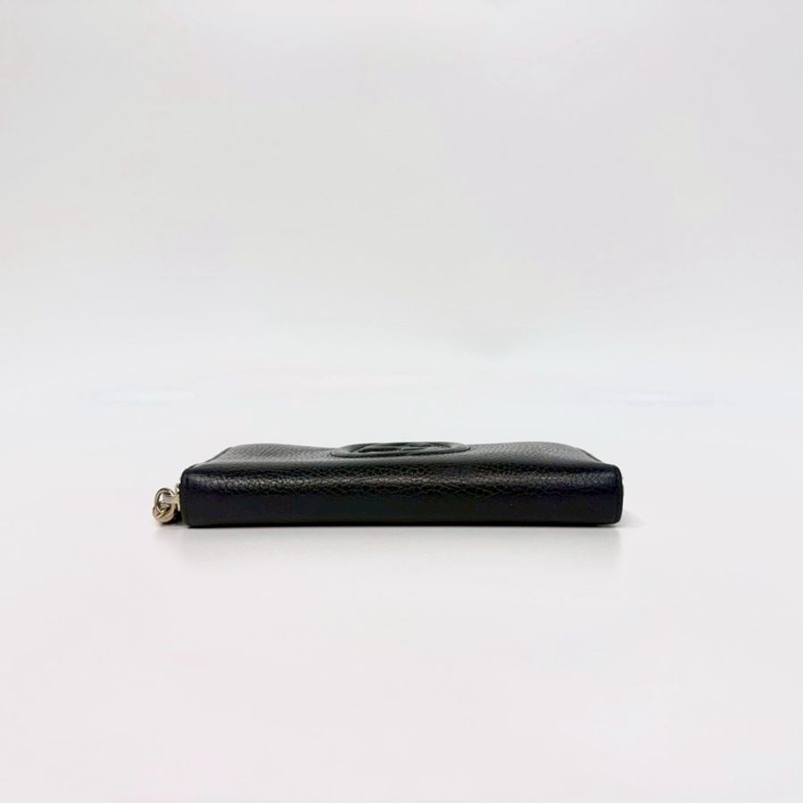 GUCCI黑色牛皮SOHO流蘇ㄇ拉鍊長夾598187-3