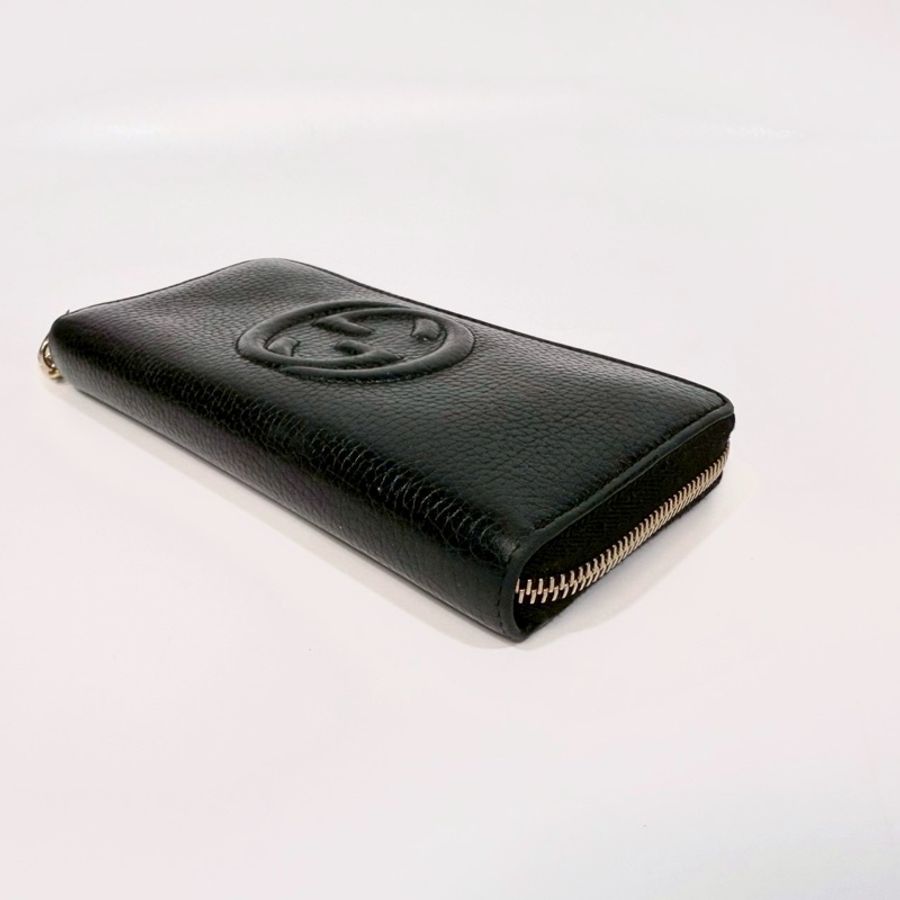 GUCCI黑色牛皮SOHO流蘇ㄇ拉鍊長夾598187-7