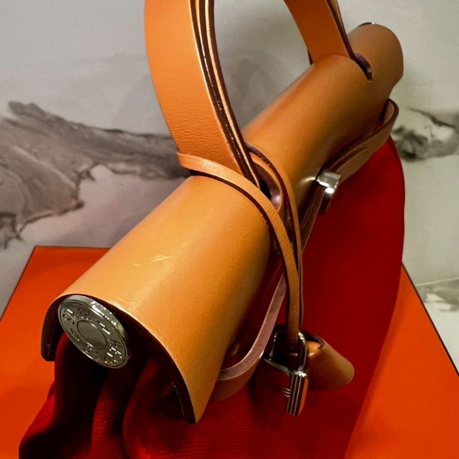 Hermès 愛馬仕 98成新HERBAG ZIP 31 AJ番茄紅 X刻 (購證盒全)-19
