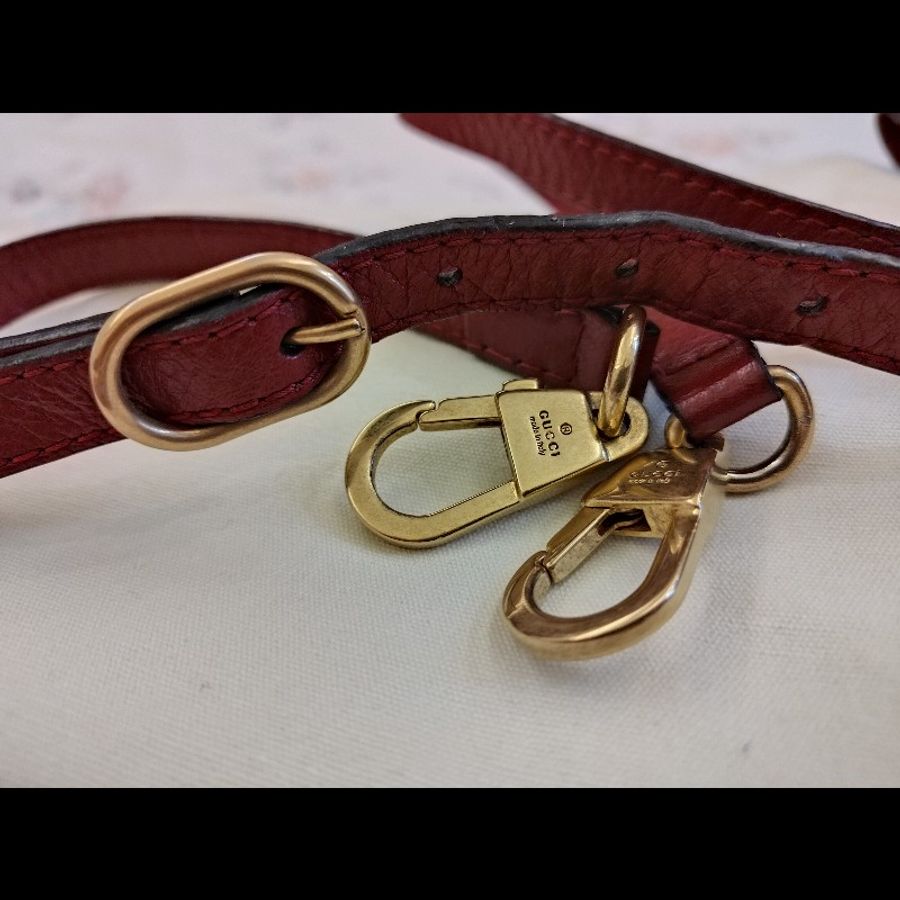 Gucci Re(belle) 紅色皮革虎頭手提包-4