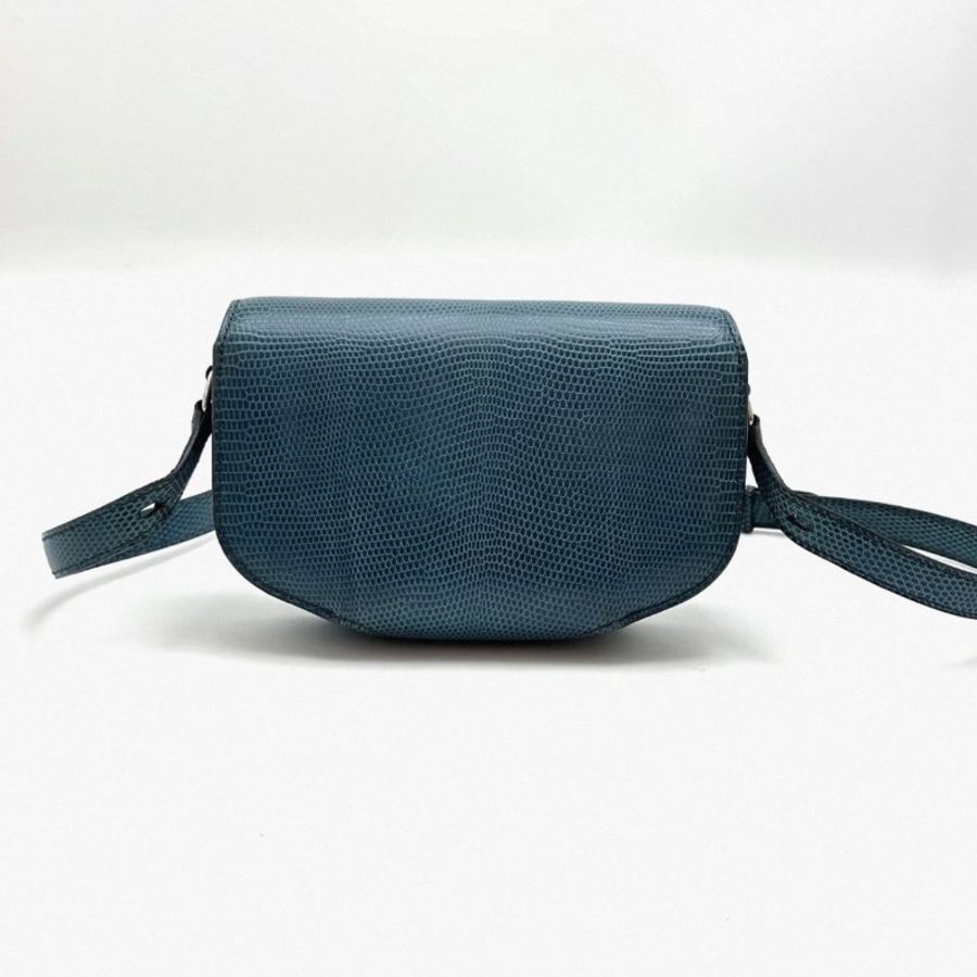HERMES cherche midi mini鴨子藍銀扣1P豬鼻包18*12*5 98新配件塵袋-4