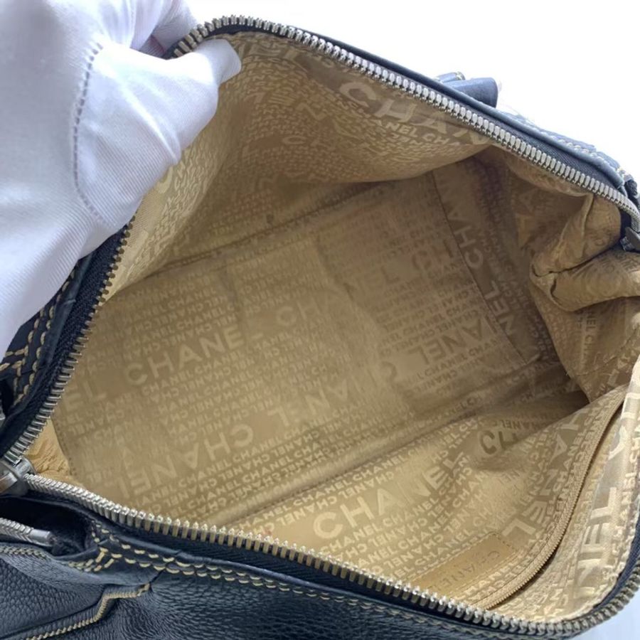 二手Chanel香奈兒流蘇外縫線手提包流蘇餃子包腋下包保齡球包,標清晰,鐳射 8 開-6