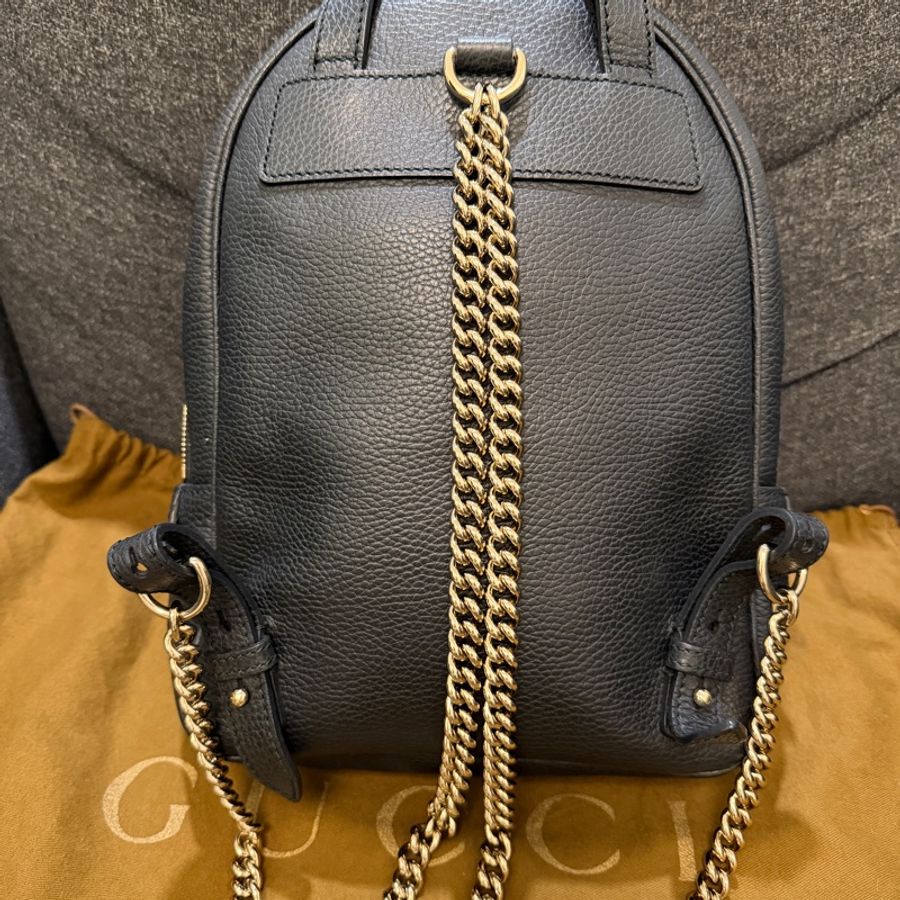 GUCCI 正品 431570 黑色款 SOHO 後背包 鏈條包-4