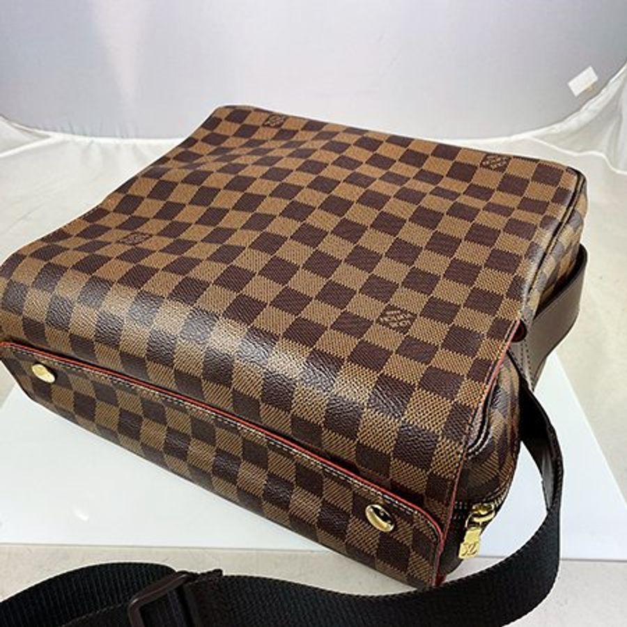 ＊奢華大道國際精品＊【L3312】LV 咖啡色棋盤格 NAGLIO 上蓋釦式郵差包 N45255-2