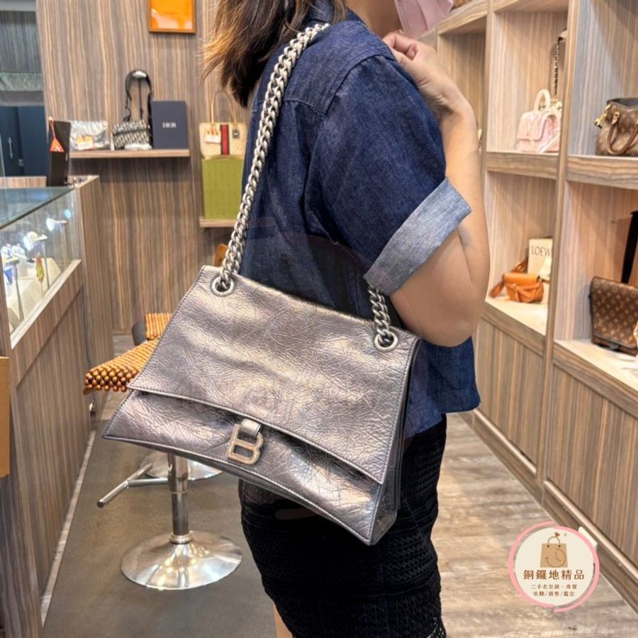 BALENCIAGA 巴黎世家 Crush中號鏈條包 肩背包 斜背包 沙漏包(附購證)-1