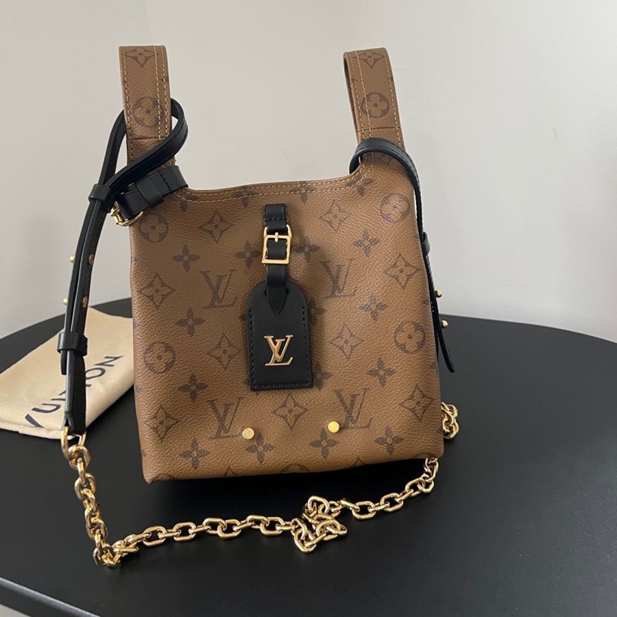 LV Atlantis BB 老花菜籃子鏈條包 肩帶開拆卸 晶片款-1