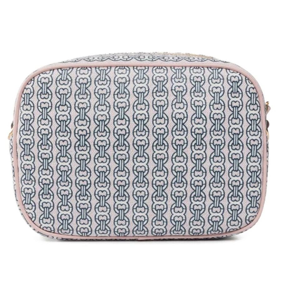 【TORY BURCH】印花尼龍斜背包-粉紅色-1