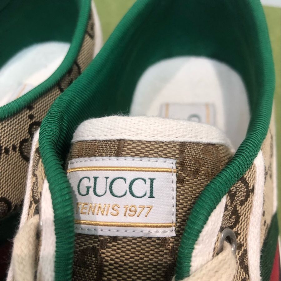 (領券立減!)Gucci 老花1977經典款男裝休閒鞋 7.5 碼 XB897-8