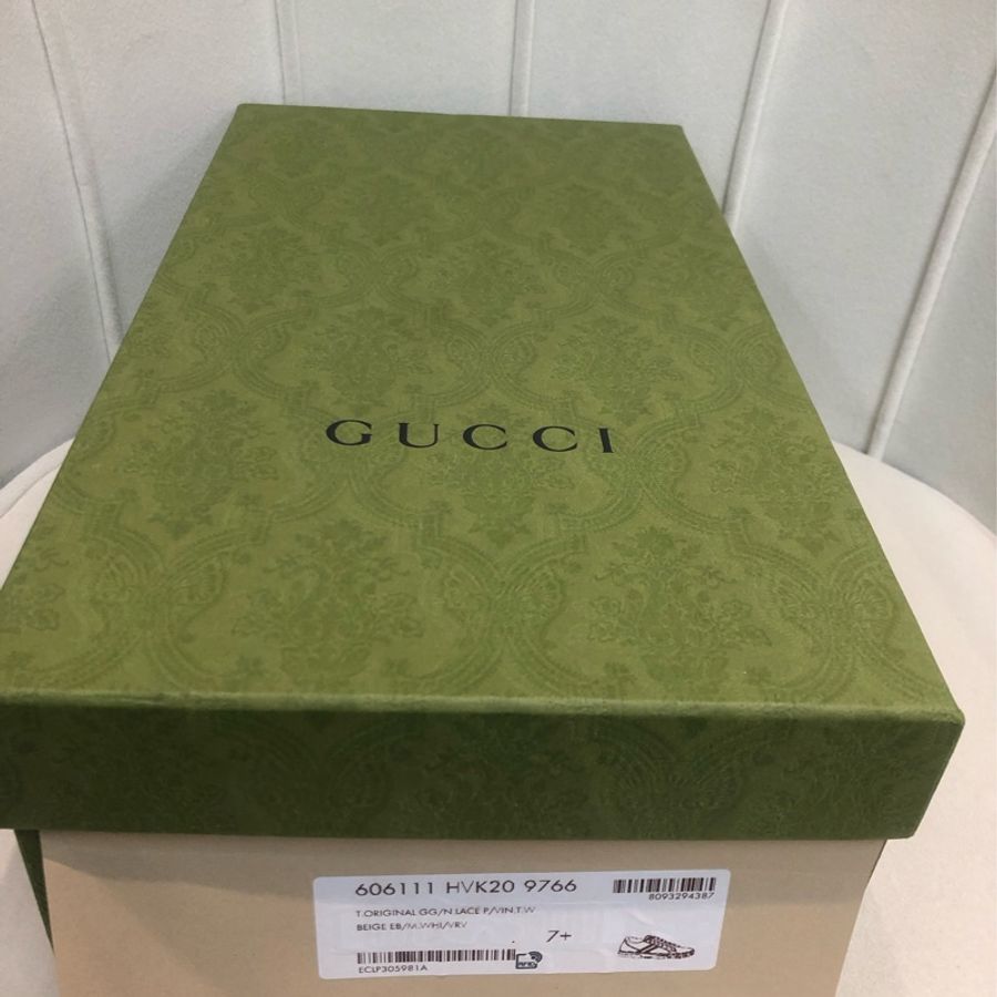 (領券立減!)Gucci 老花1977經典款男裝休閒鞋 7.5 碼 XB897-18
