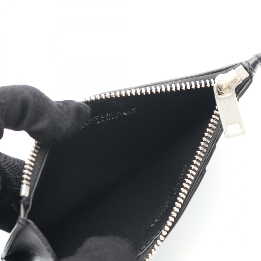SAINT LAURENT PARIS TINY MONOGRAM 零錢包 6298991JB0E1000 黑色皮革 全新 男女通用-2
