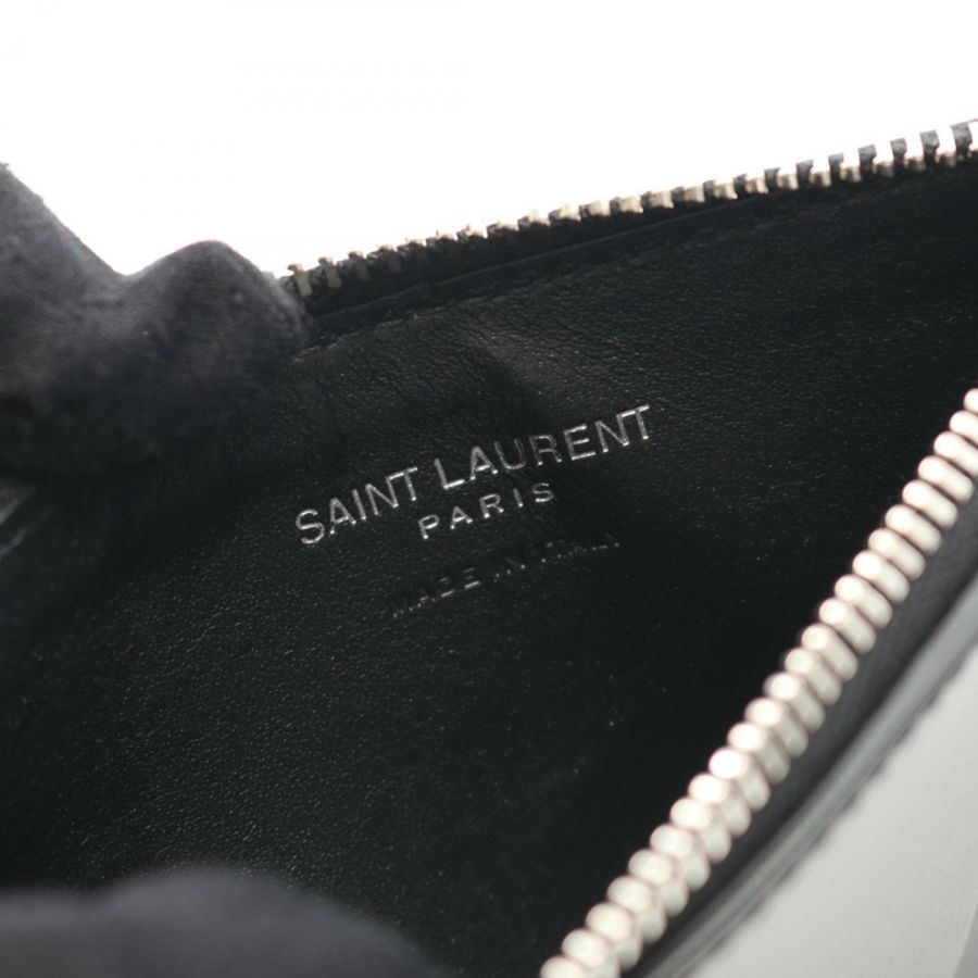 SAINT LAURENT PARIS TINY MONOGRAM 零錢包 6298991JB0E1000 黑色皮革 全新 男女通用-3