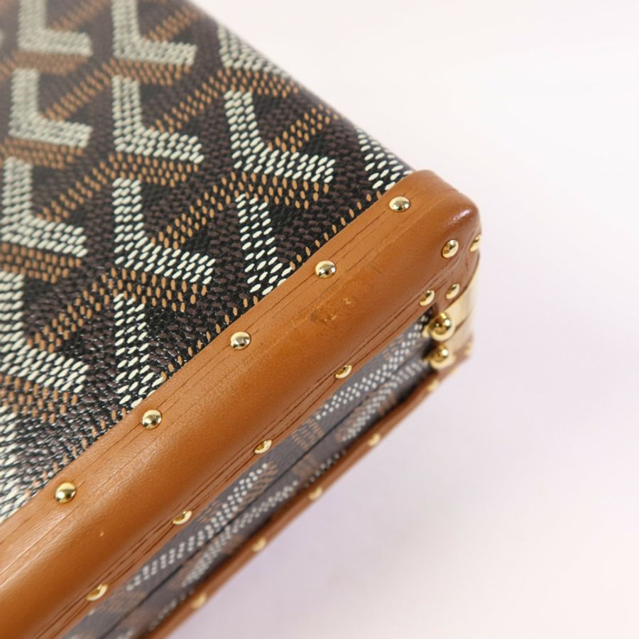 GOYARD 塗層帆布Minaudiere Trunk金扣肩背袋-17