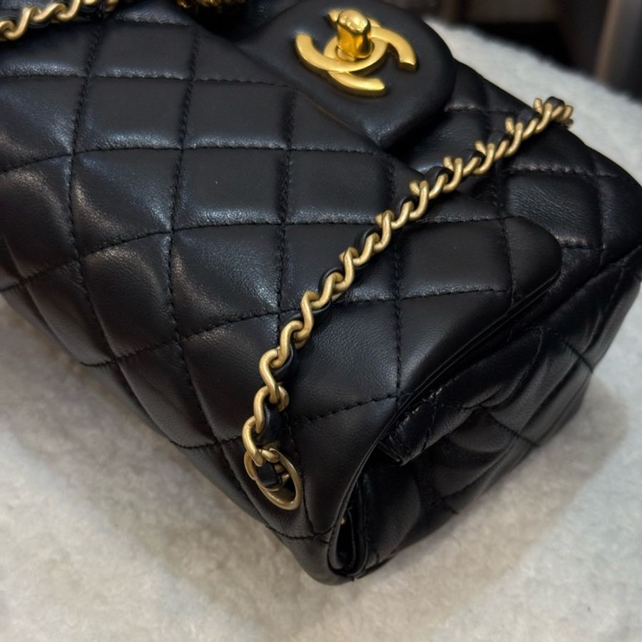 Chanel 核桃金球方胖黑色✨最新晶片款-9