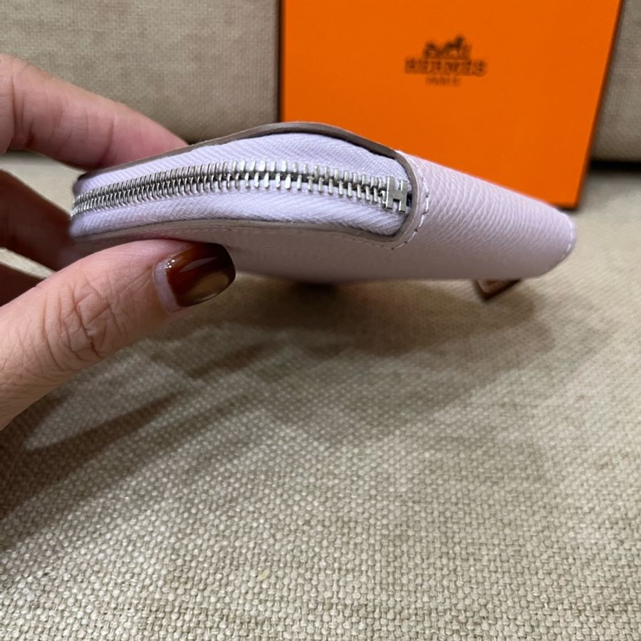 (全新) Hermes Silk’In 絲巾零錢包 夢幻紫/駿馬-2