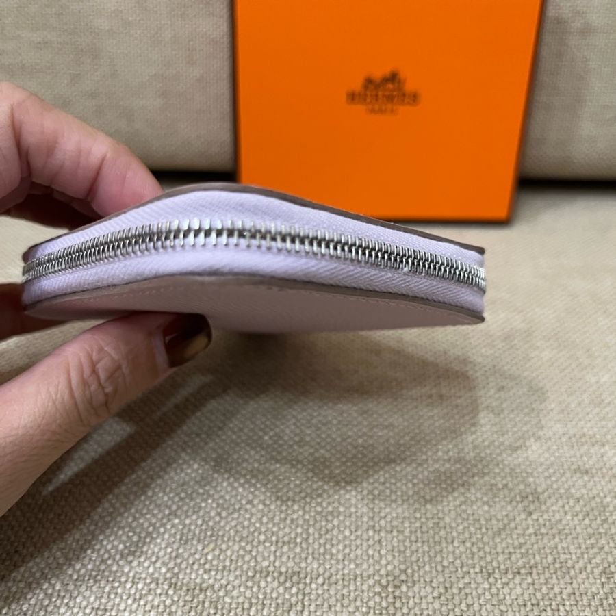 (全新) Hermes Silk’In 絲巾零錢包 夢幻紫/駿馬-3