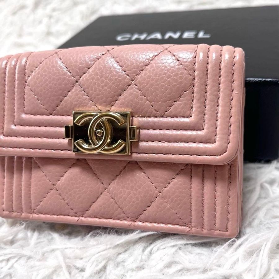 🌷Chanel Boy 短夾錢包皮夾|經典花紋✦fufu style 精品✦ 氣質款|-1