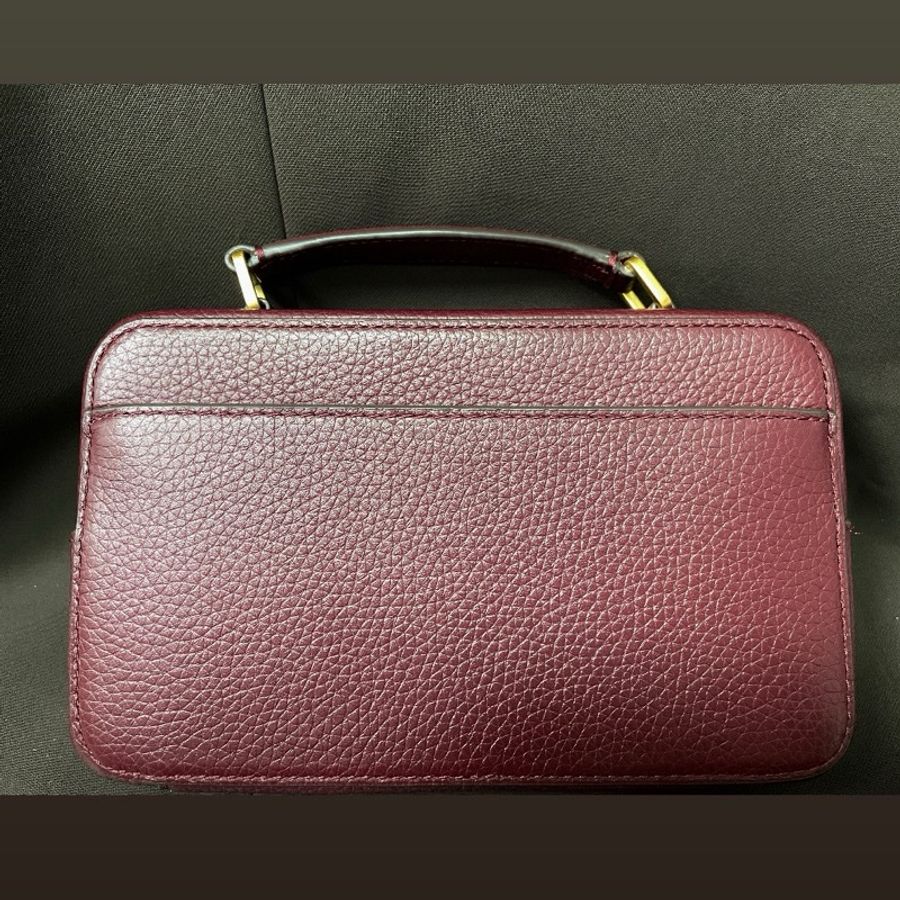 Tory Burch Britten 小盒子包 | 酒紅色霧金扣-2