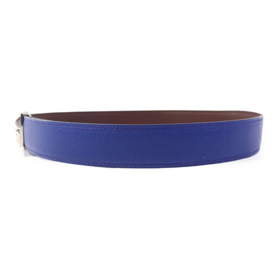 HERMES 【激減優惠】Epsom皮革Collier de Chein Belt銀扣皮帶-1