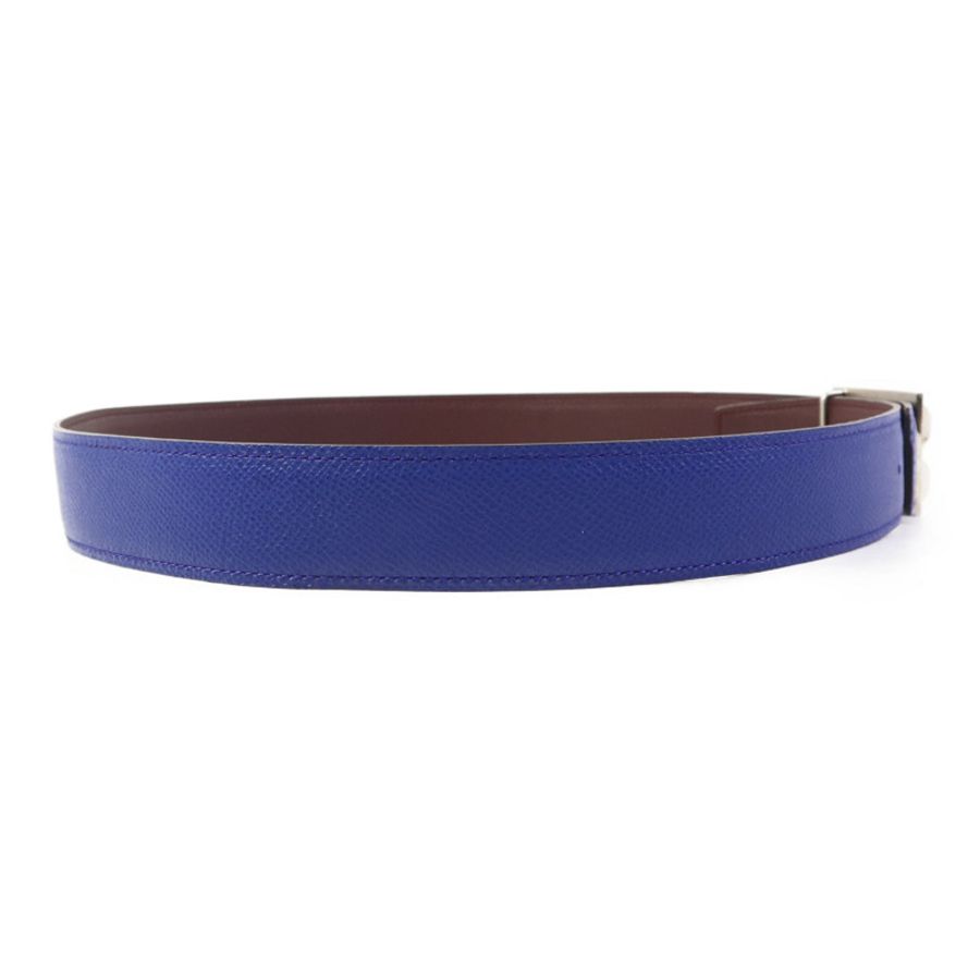 HERMES 【激減優惠】Epsom皮革Collier de Chein Belt銀扣皮帶-2