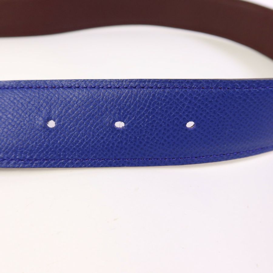 HERMES 【激減優惠】Epsom皮革Collier de Chein Belt銀扣皮帶-8