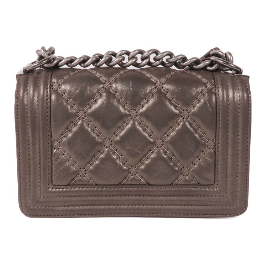 CHANEL 【激減優惠】牛皮皮革Boy 20 Chain Shoulder Bag銀扣鏈帶肩背袋-1