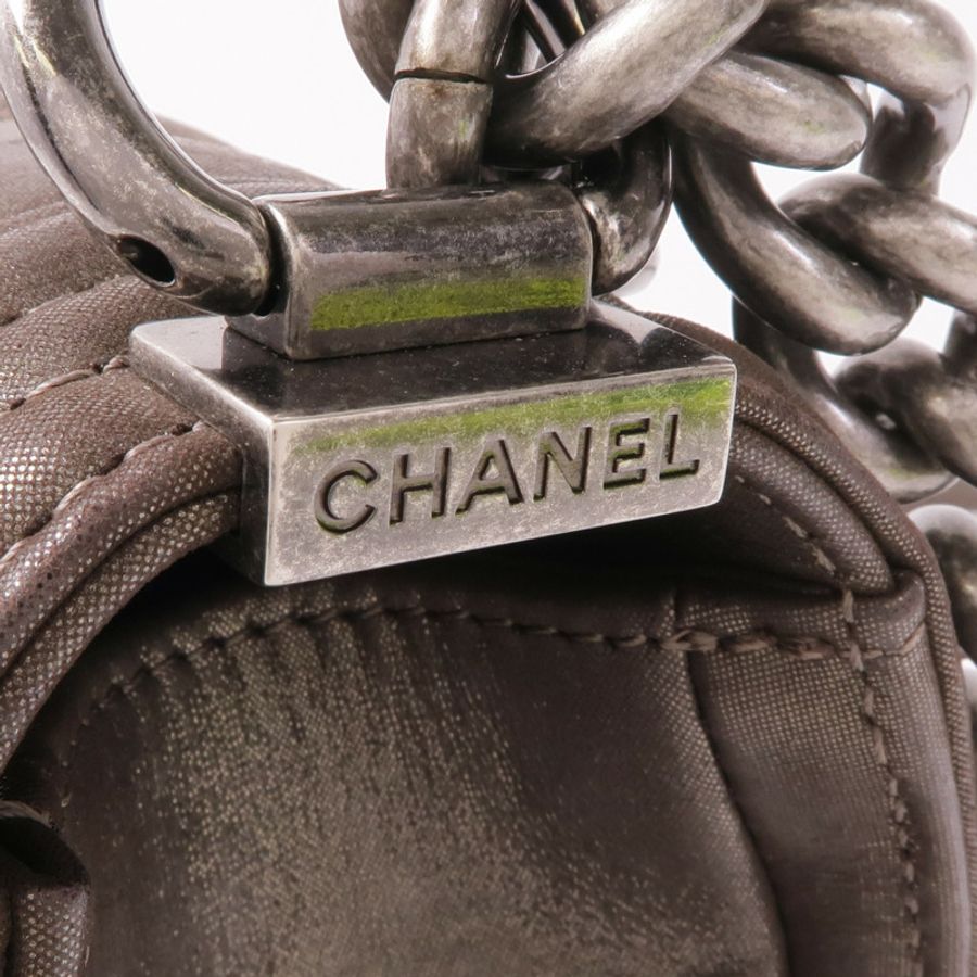 CHANEL 【激減優惠】牛皮皮革Boy 20 Chain Shoulder Bag銀扣鏈帶肩背袋-10