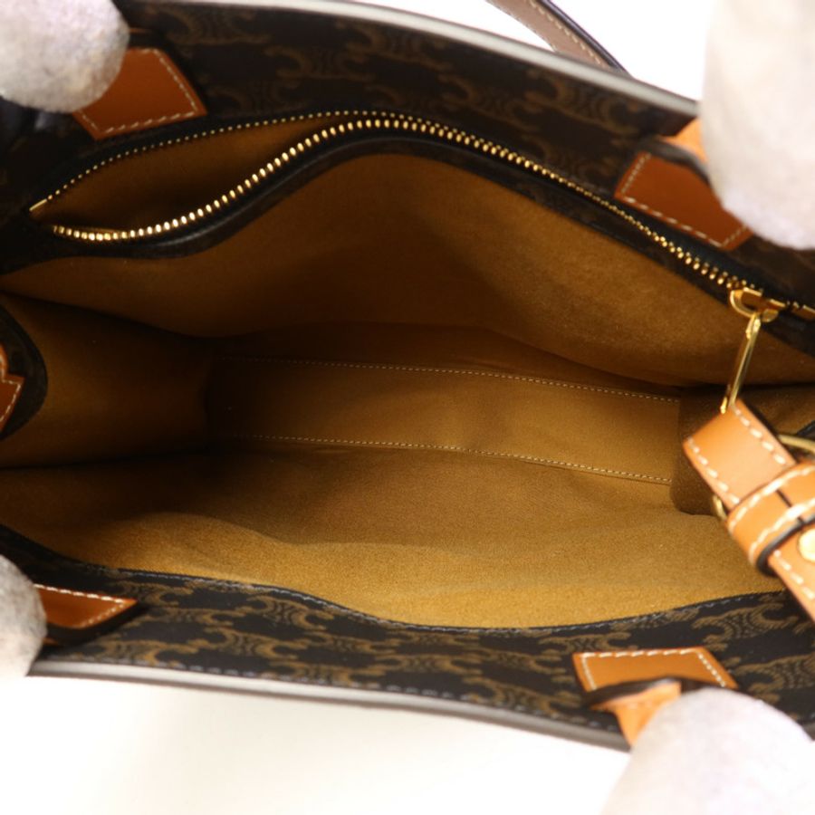 CELINE 【激減優惠】塗層帆布Triomphe Cabas Tote Bag金扣手挽肩背兩用袋-5