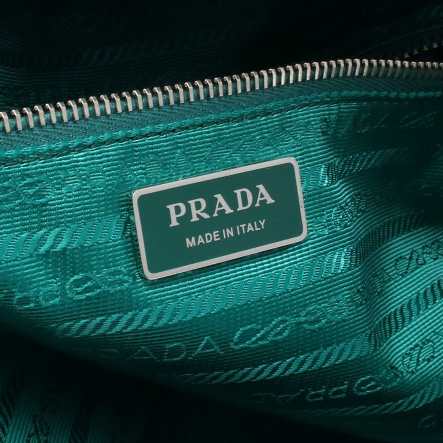 PRADA Signaux 單肩包 1BC165 絎縫納帕皮 綠色 二手 女士-3
