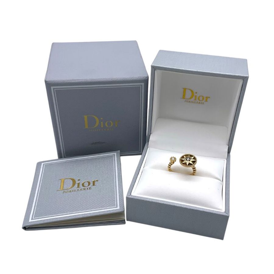 Dior 迪奧 18K 黃金 鑽石 開口 戒指-6