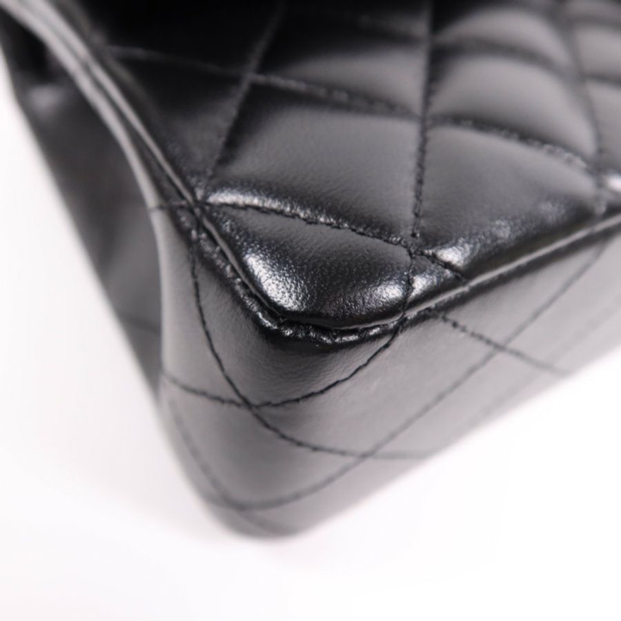 CHANEL 羊皮皮革Classic 25金扣鏈帶肩背袋-8