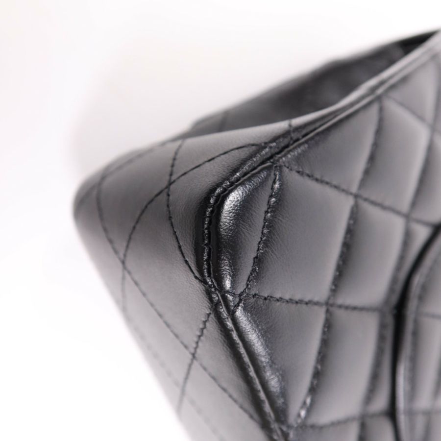 CHANEL 羊皮皮革Classic 25金扣鏈帶肩背袋-10