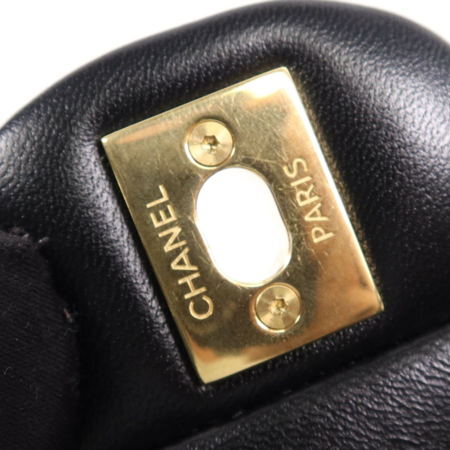 CHANEL 羊皮皮革Classic 25金扣鏈帶肩背袋-18