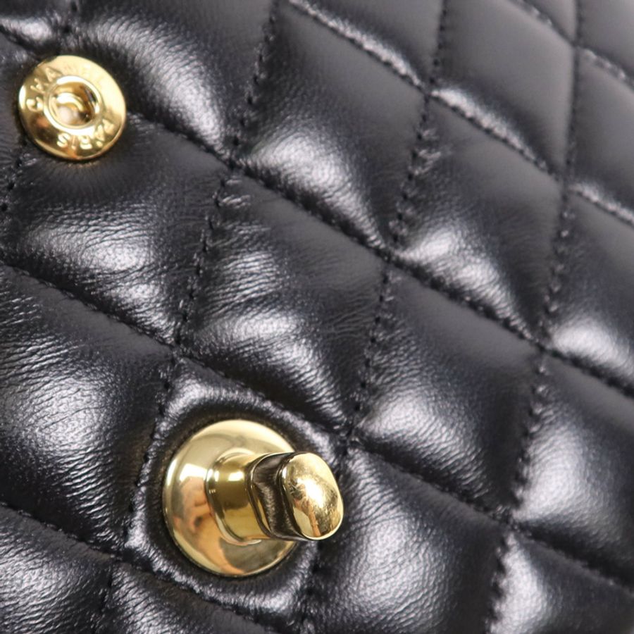 CHANEL 羊皮皮革Classic 25金扣鏈帶肩背袋-19