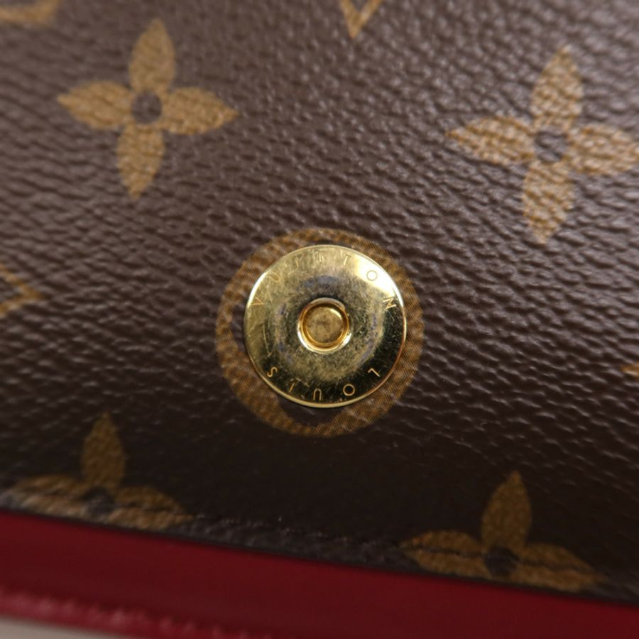 LOUIS VUITTON Monogram Portefeuille Flore金扣鏈帶肩背袋-11