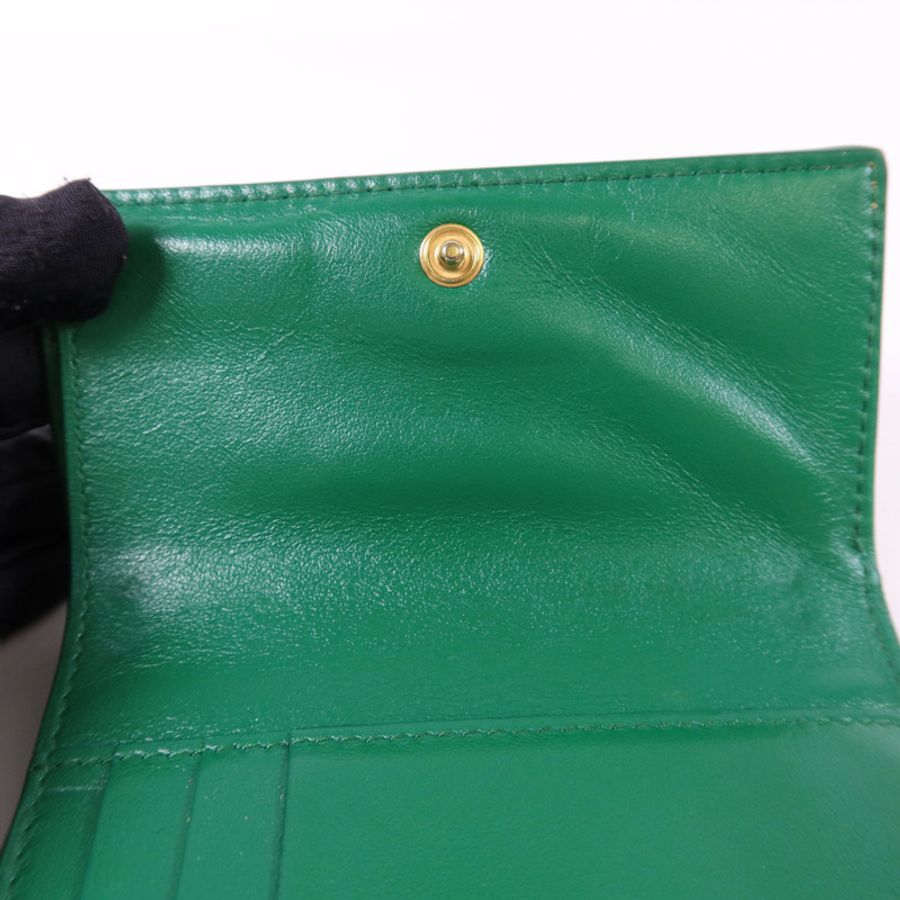 BOTTEGA VENETA 羊皮皮革Cassette Trifold Short Wallet金扣錢包-21