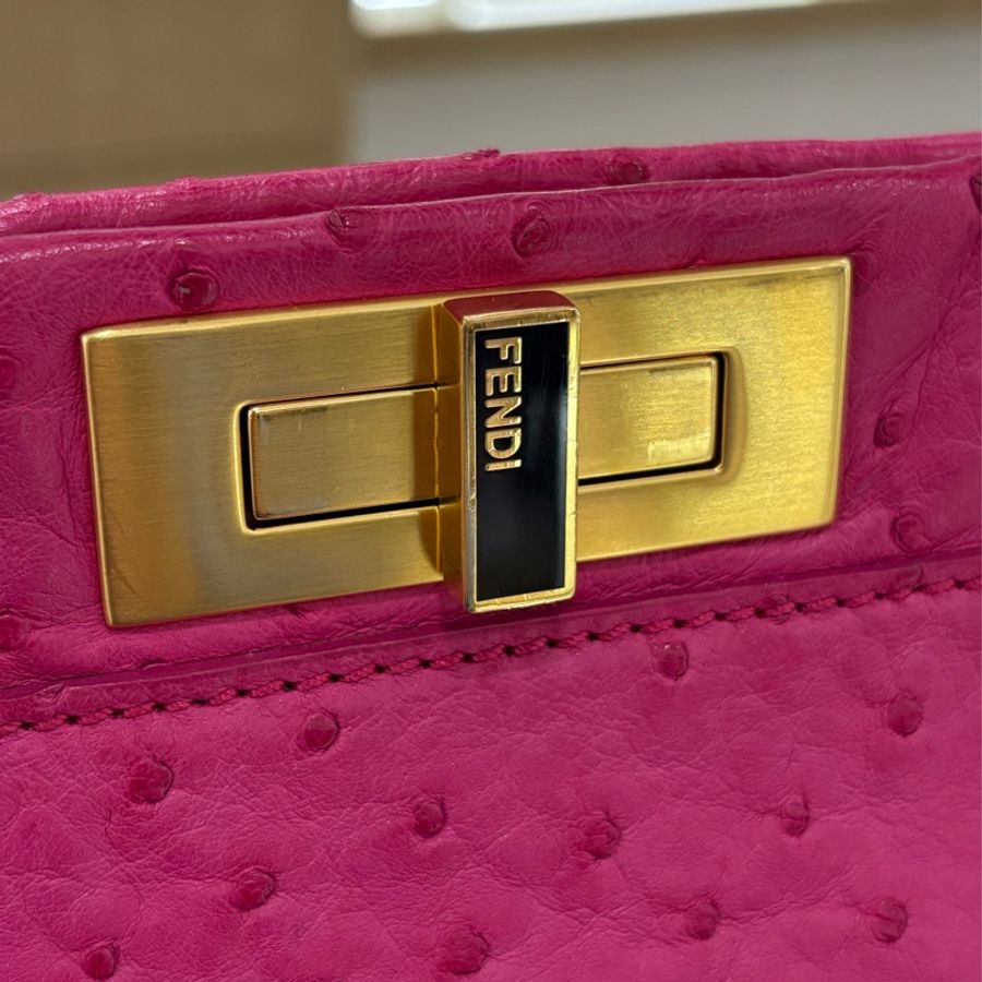 Fendi Peekaboo 極罕有 鴕鳥皮 二手like new❤️🔥-5