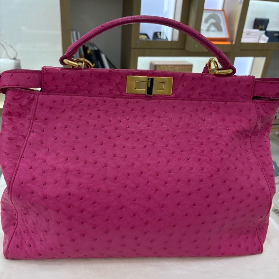 Fendi Peekaboo 極罕有 鴕鳥皮 二手like new❤️🔥-11