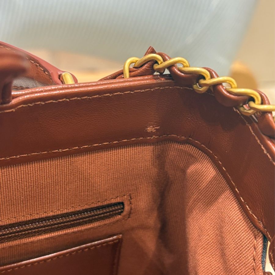 Chanel 24a Doc Bag 焦糖棕色🧸 二手like new-16