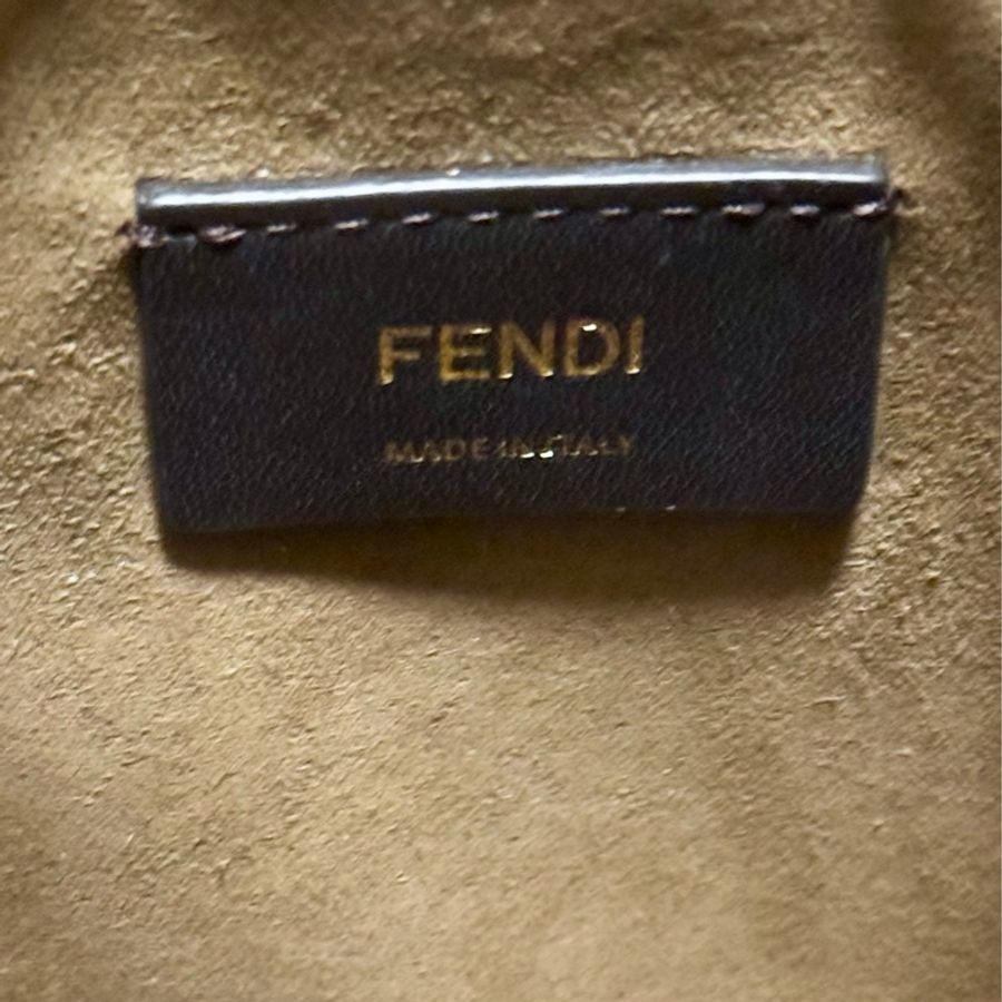 [FENDI]MON TRESOR FF Logo 緹花及皮革二用迷你水桶8BS093 ALP3 F1AOE-15