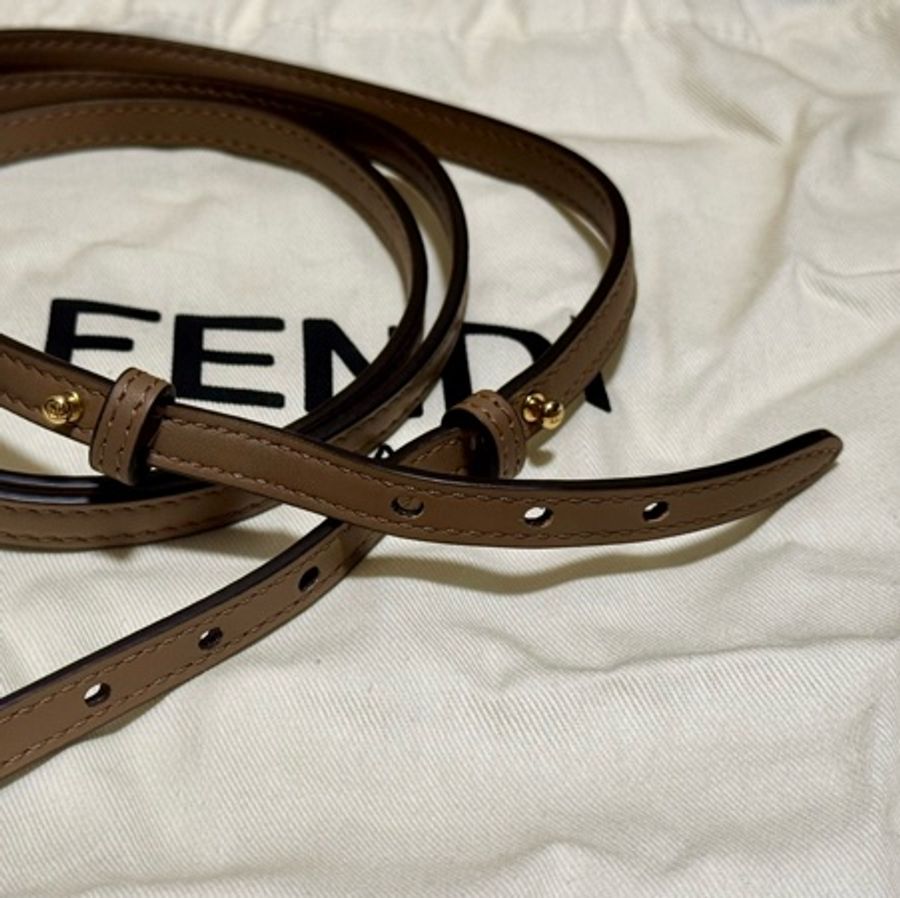 [FENDI]MON TRESOR FF Logo 緹花及皮革二用迷你水桶8BS093 ALP3 F1AOE-28