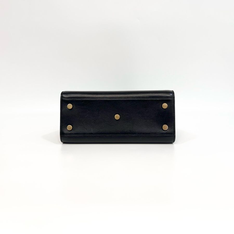 YSL黑金小牛皮SAC DE JOUR手提側背包377183-4